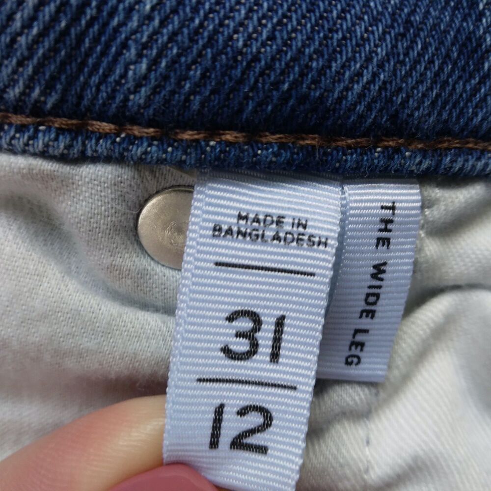 Loft The Wide Leg Jeans Blue Denim High Rise Boho Casual Women's 31 / 12 - Picture 5 of 9